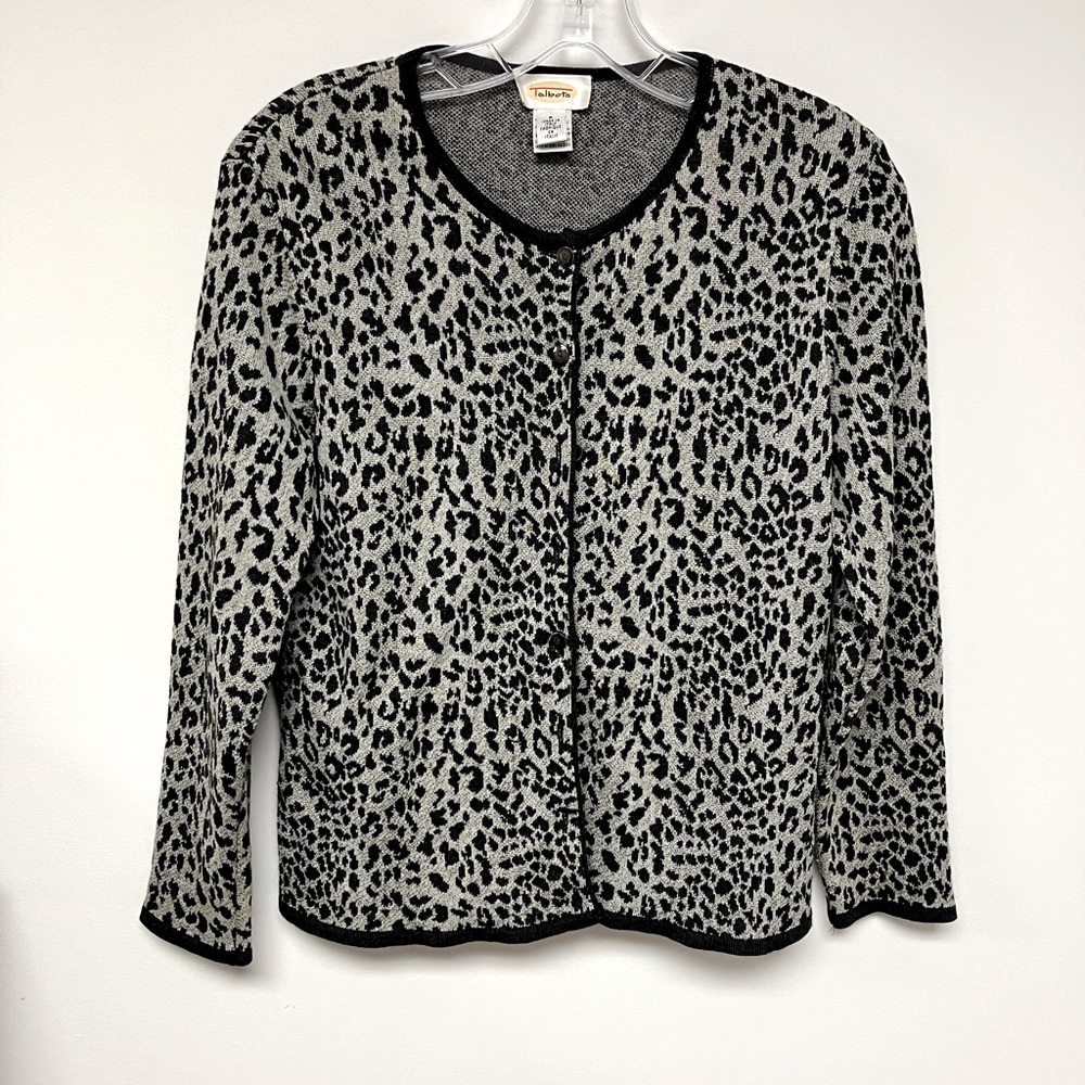 Talbots cardigan, blk/gray, S - Picture 1 of 6